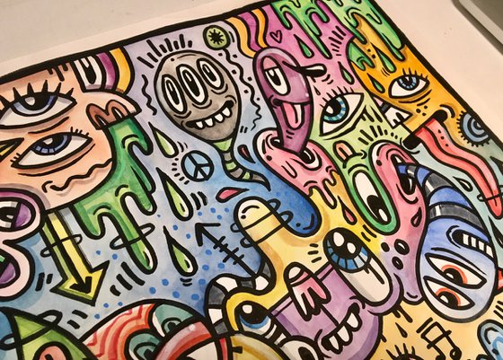 Untitled Colour Doodle 4. FREE U.K Shipping