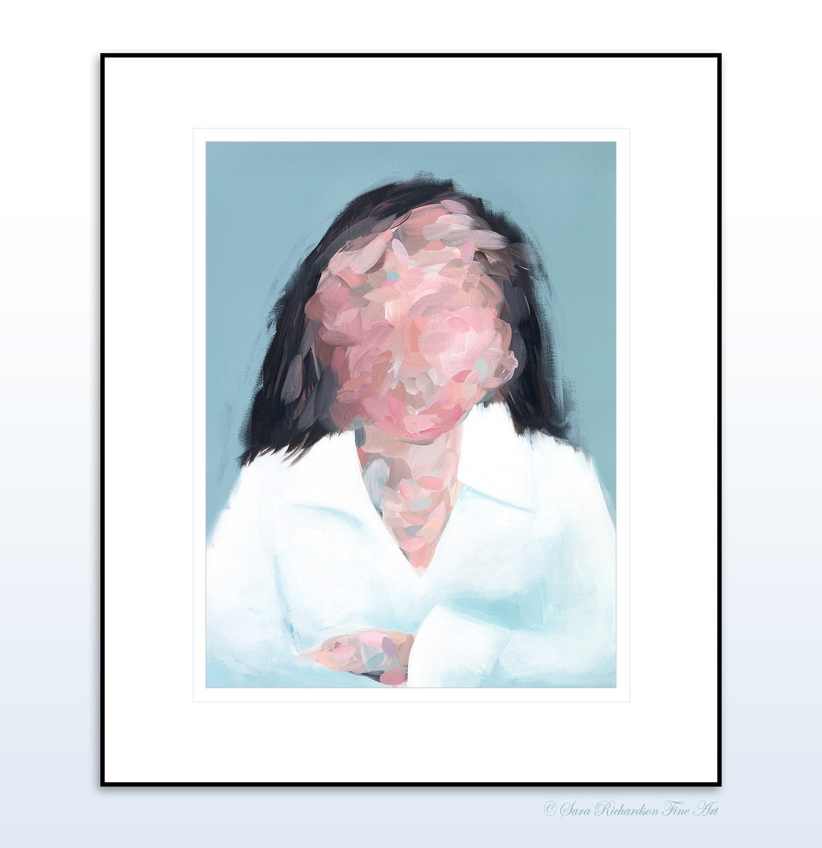 Abstract Portrait Acrylic Painting By Sara Richardson Artist, 18 X 24", Portrait No.6, Original Artwork