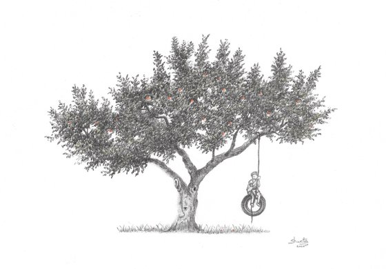 Backyard tree swing