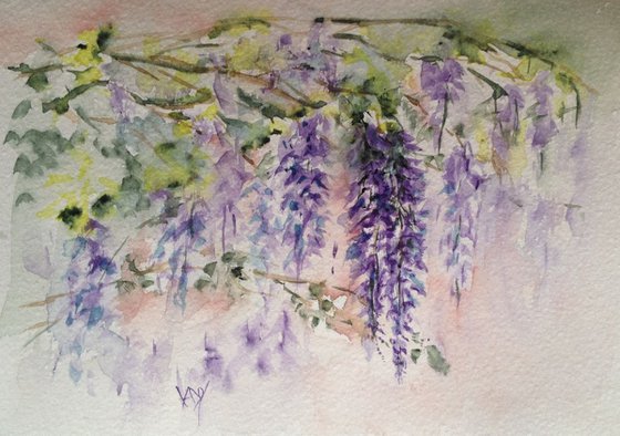 Wisteria Against the Garden Wall