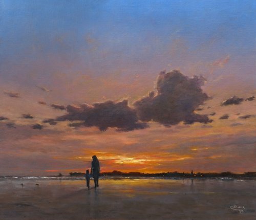 A late walk on the beach by Gerard Kramer