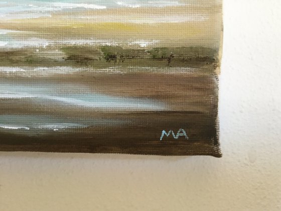 Across The Bay - Original Landscape Oil Painting on Stretched Canvas