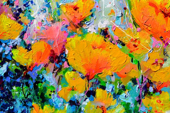 Californian Yellow Poppies Field