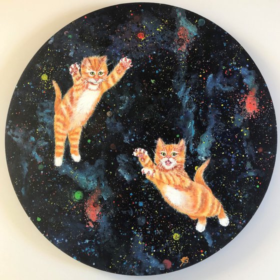 Ginger kittens in space