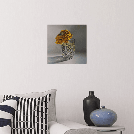 October flower in a glass