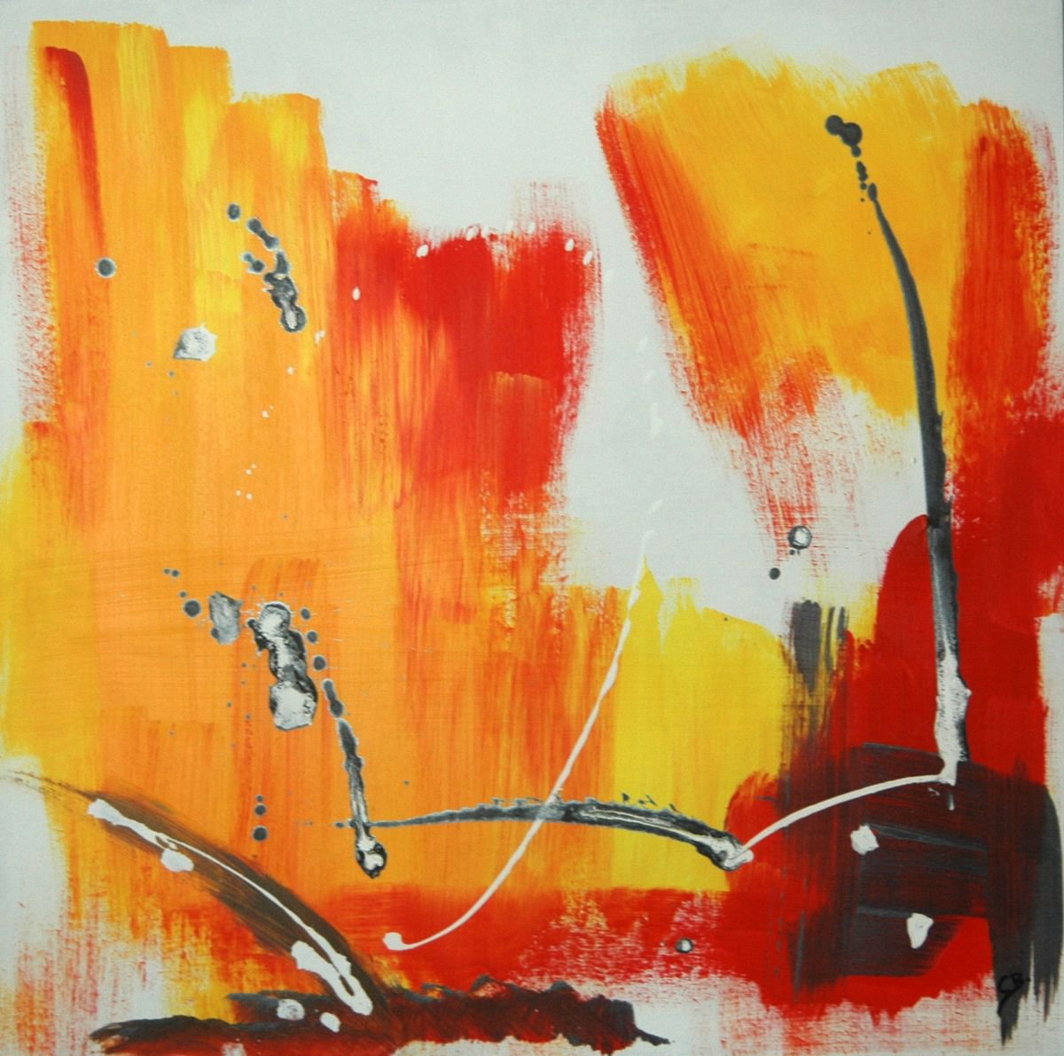 Abstract Acrylic Painting By Cb., 31 X 31, Cb Abstract, You!!!, Original Artwork