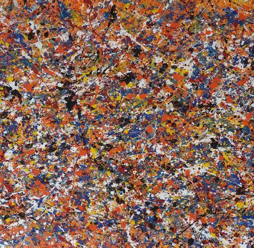 Abstract JACKSON POLLOCK style ACRYLIC on CANVAS by M.Y. by Max Yaskin