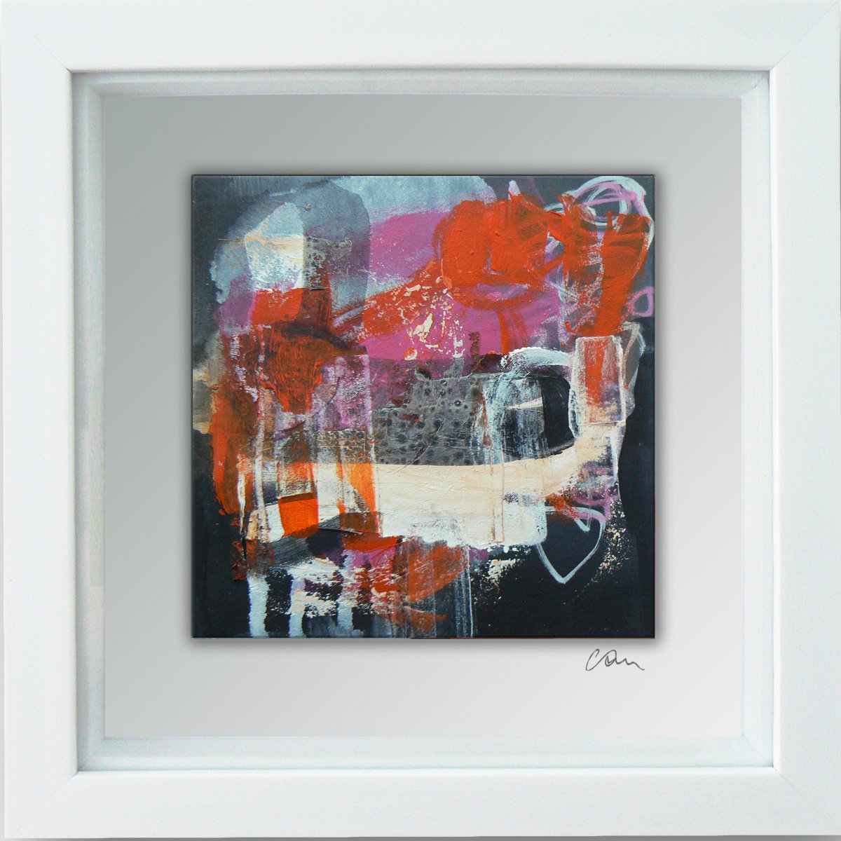 Framed ready to hang original abstract - Chaos #2 by Carolynne Coulson