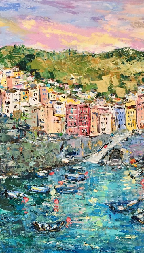 Riomaggiore, Cinque Terre Italian landscape by Vilma Gataveckienė