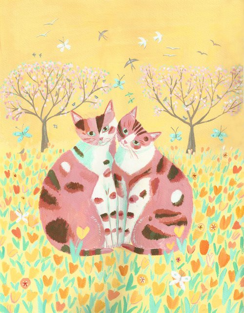 Cats in Spring by Mary Stubberfield