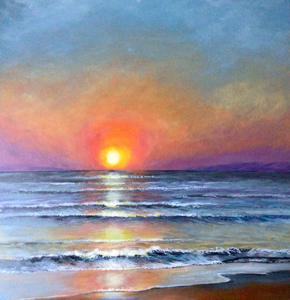 Bright Sunrise over the Sea by Sandra Francis