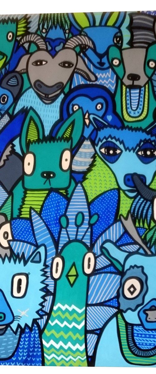 Animal Crowd by Kev Munday