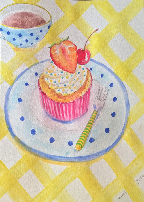 Strawberry cupcake by Yumi Kudo