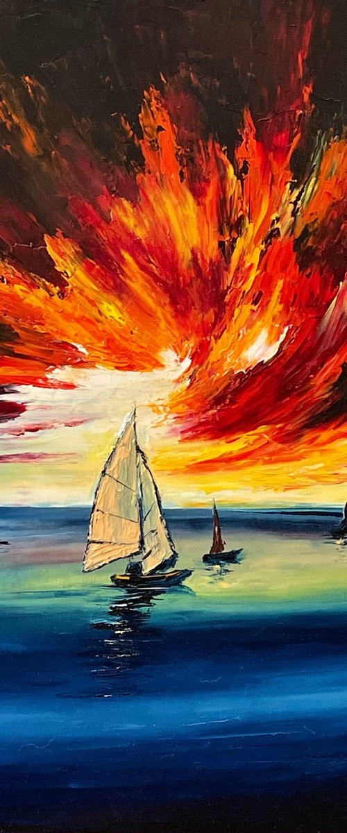 Sailboats by Anastasiia Novitskaya