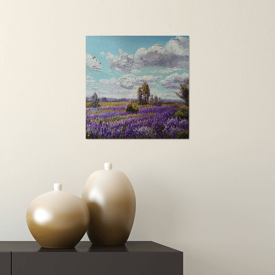 Summer landscape with lupines