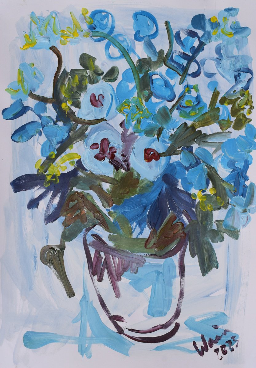 Flores azules by Kirsty Wain