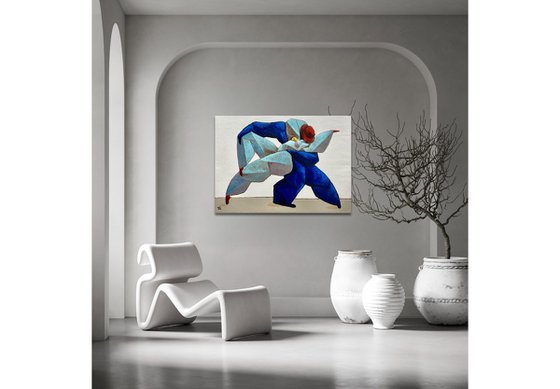 Lovers dancing Salsa