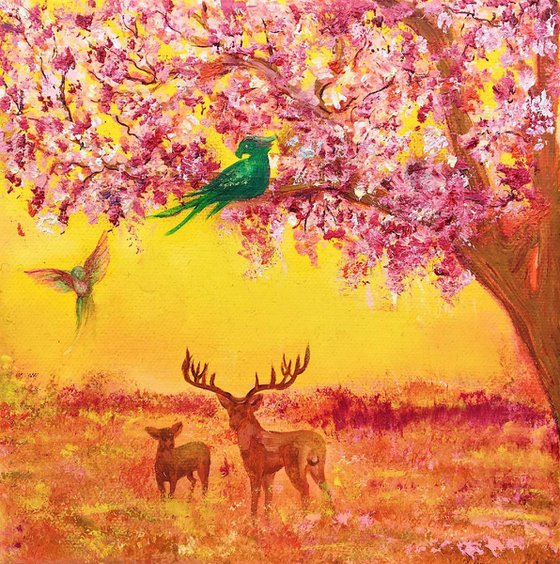 Paradise Tree - original oil art painting on stretched canvas
