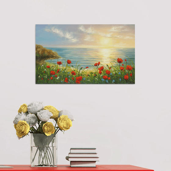 Poppies by sea