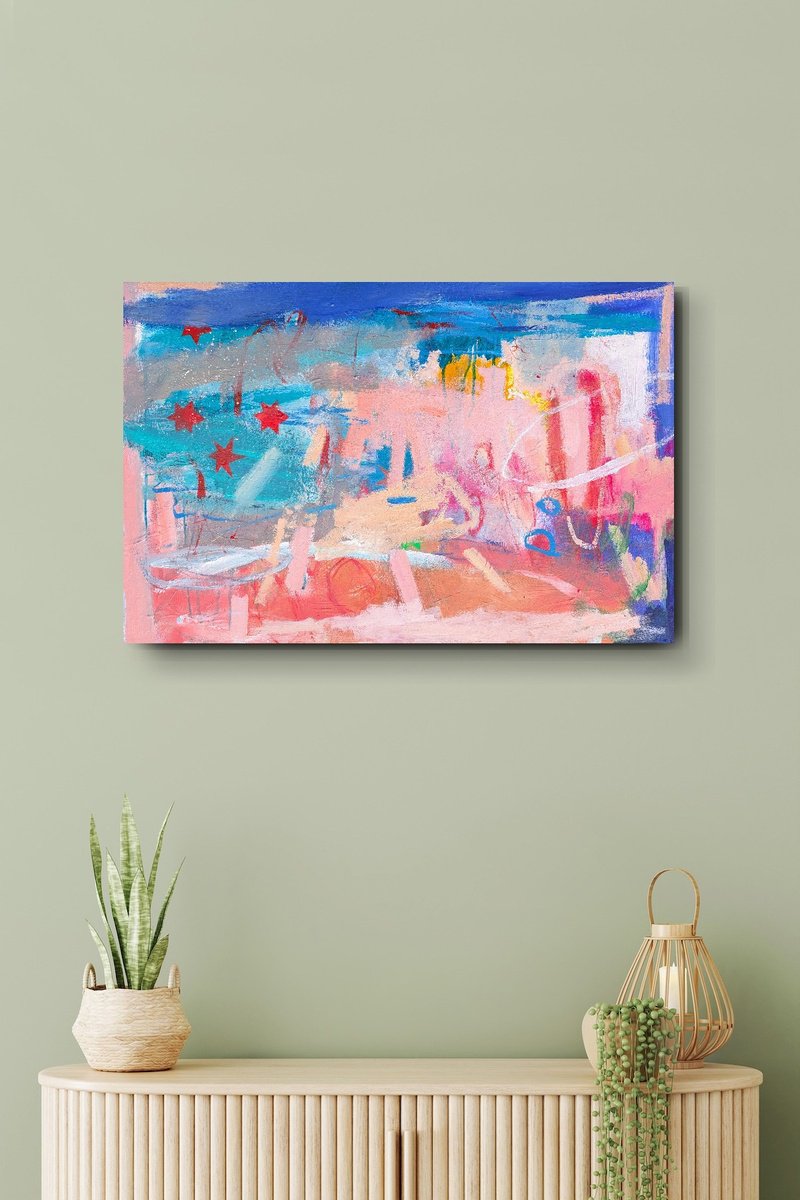 Abstract Acrylic Painting By Kerri Mccabe, 30 X 20", Next Time We Dance., Original Artwork