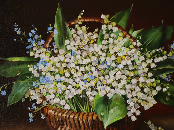 Lilies of the Valley in Basket
