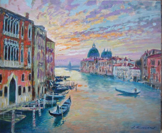 VENICE MORNING (+PRESENT - an oil paint on cardboard Etude 3 - 30x24cm )