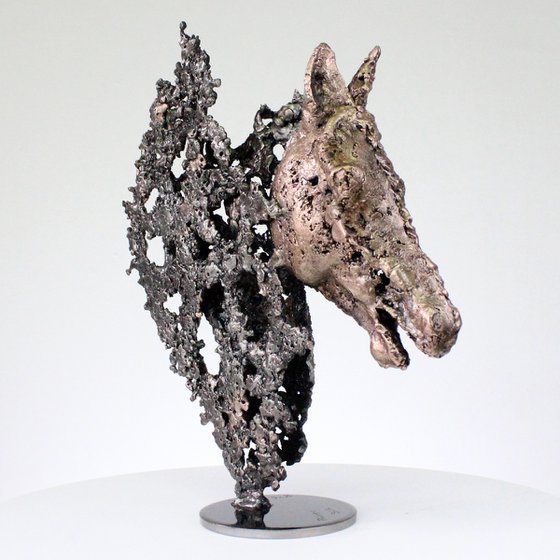 Horse Barbe 49-21 - metal animal sculpture steel horse head