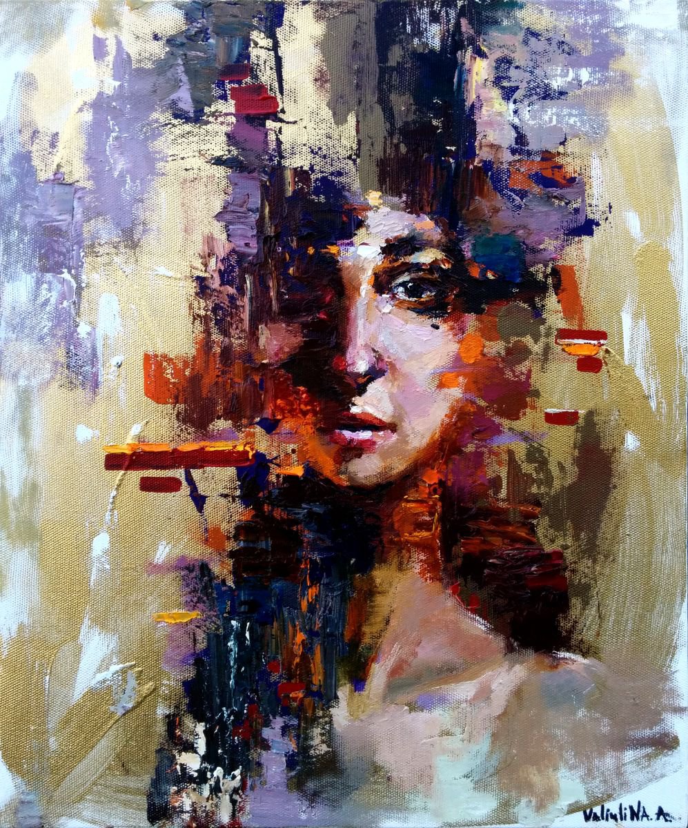 Abstract woman portrait painting, Original oil painting Oil painting by ...