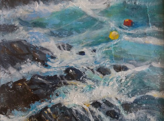 Breakers  rocks & floats, near St Ives