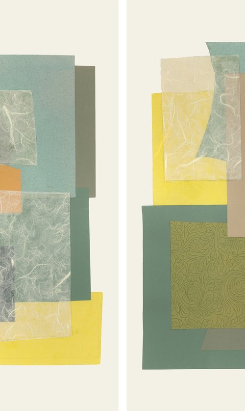 Abstract geometric collage set by Gabriel Prundeanu