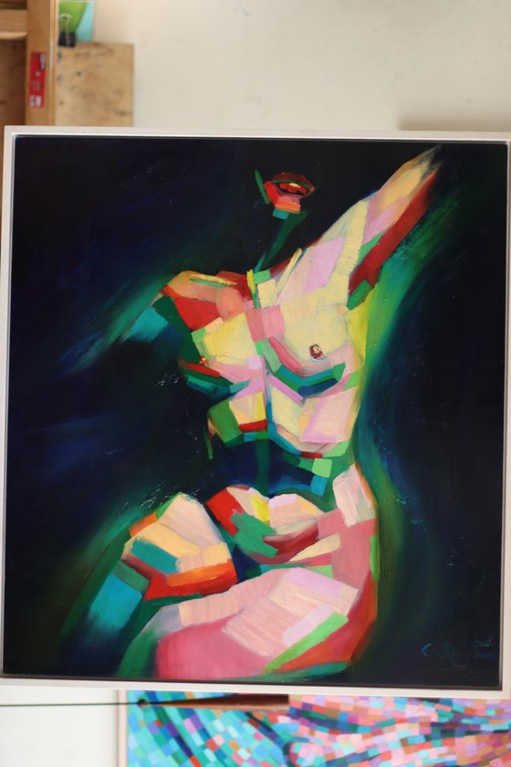 Cubistic sitting nude (2014)