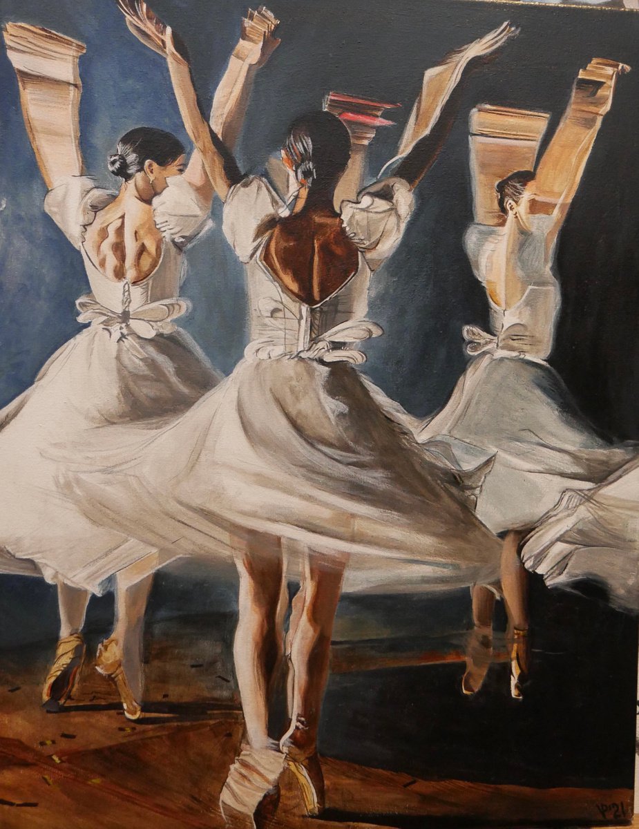 Photorealistic Portrait Acrylic Painting By Vladyslava Proshchenko, 16 X 20", In Motion, Original Artwork