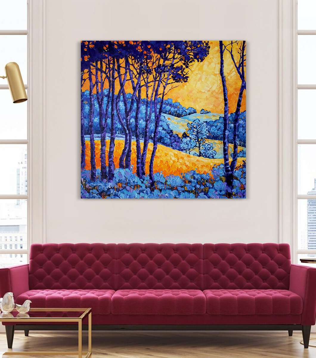  Golden Hour Mountains By Trayko Popov, 39 X 39, Artwork For Sale On Artfinder