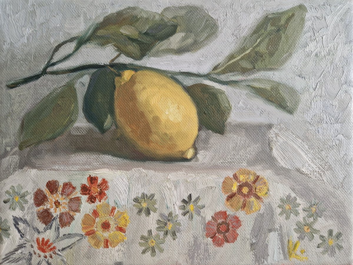 Still-life with fruit Lemon by Olena Kolotova