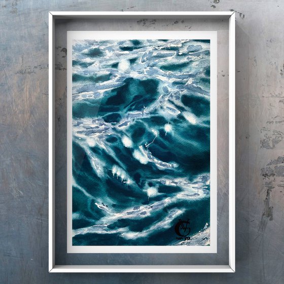 WAVES -  set of 3 paintings
