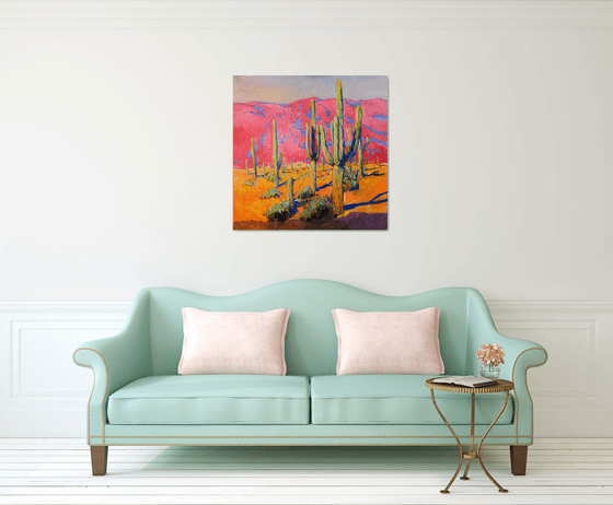 Evening, Saguaros