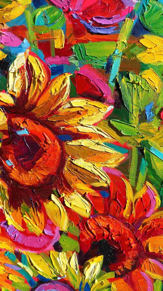 Sunflowers meet the light