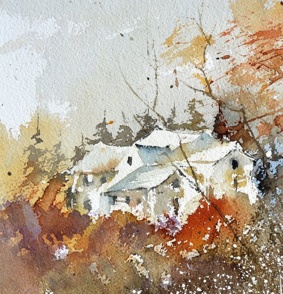 autumn landscape-watercolor