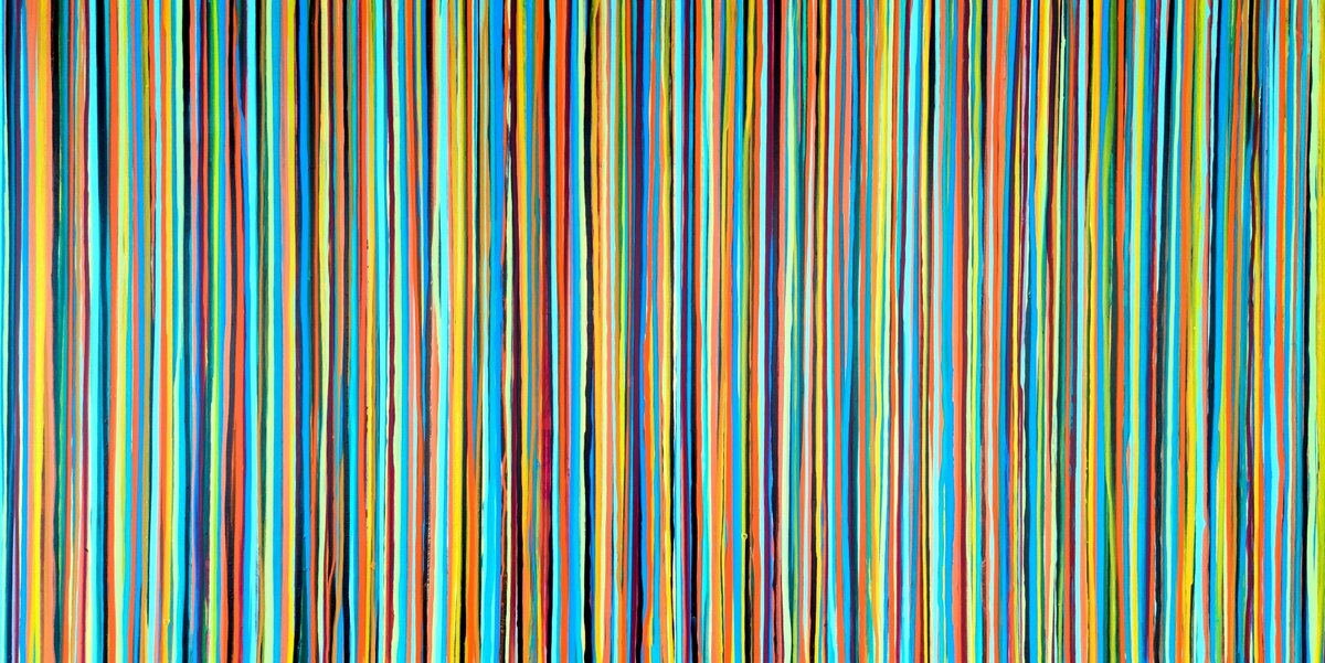 Abstract Acrylic Painting By Carla Sa Fernandes, 71 X 35, The Emotional Creation #364, Original Artwork