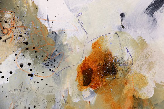 Le coeur en septembre - Original abstract painting on paper - One of a kind