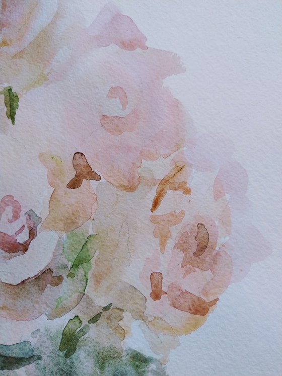 Roses. Original watercolour painting.