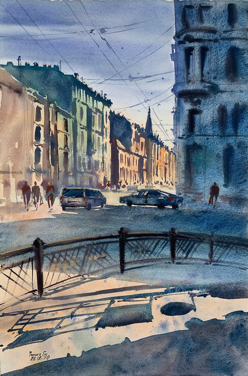 Sunlit street. St. Petersburg. by Evgenia Panova