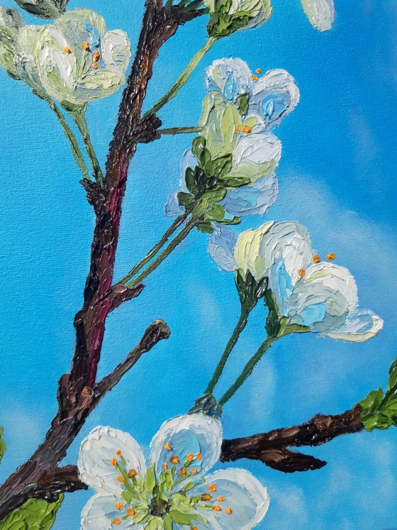 "Spring morning", blossom painting