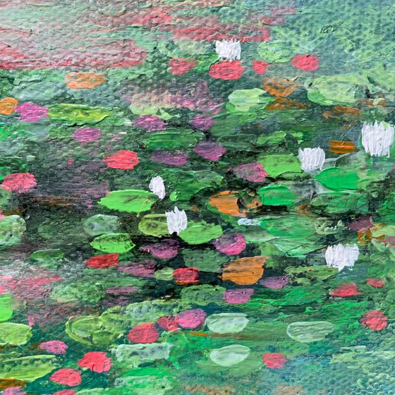 Peaceful Pond ! Small Painting!!  Ready to hang