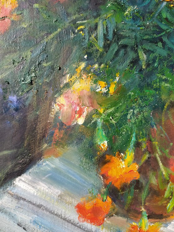 Flowers and plums