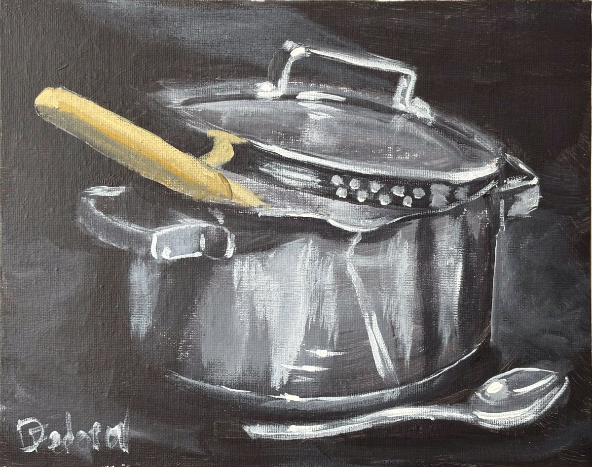 Stainless Still Pot. Still Life By Dmitry Fedorov, 12 X 9, Artwork For Sale On Artfinder
