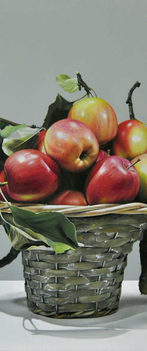 Still life with apples , Original oil on canvas painting by Valeri Tsvetkov