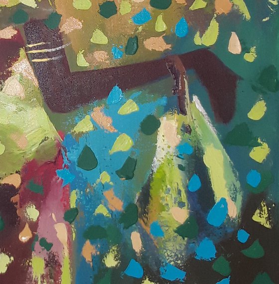 Colorful painting - mother and child,