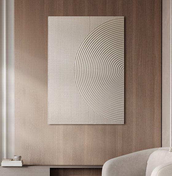 "Beige Field 4" High textured abstract art