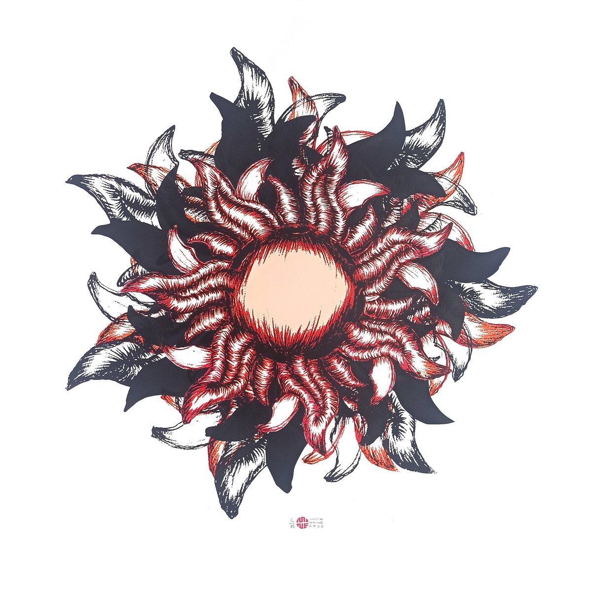 Illustrative Screenprint , The Dark Side Of The Sun By Mine Okur, 28 X 28, Artwork For Sale On Artfinder
